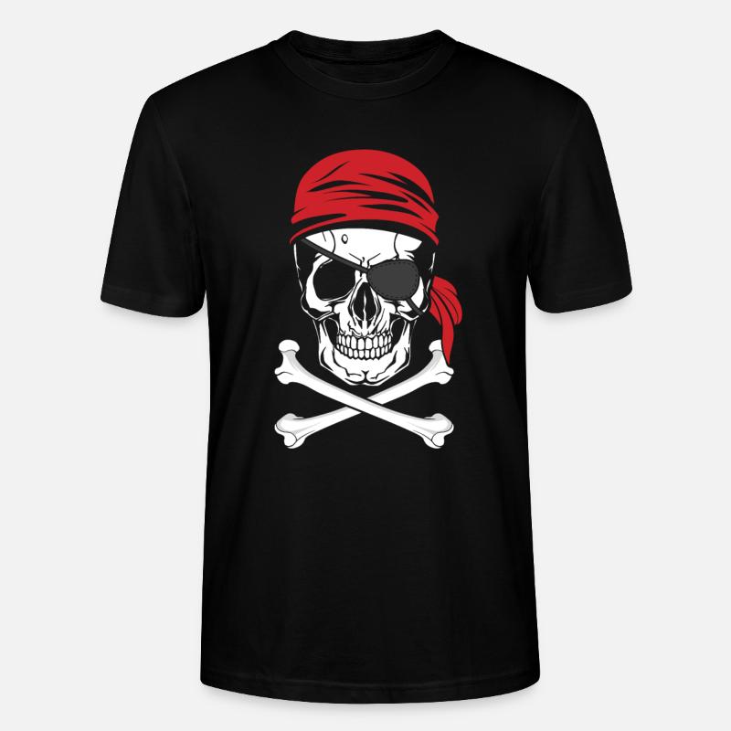 Pirate - pirate avec cache-oeil - T-shirt bio CRAFTER Stanley Stella Unisexe - noir