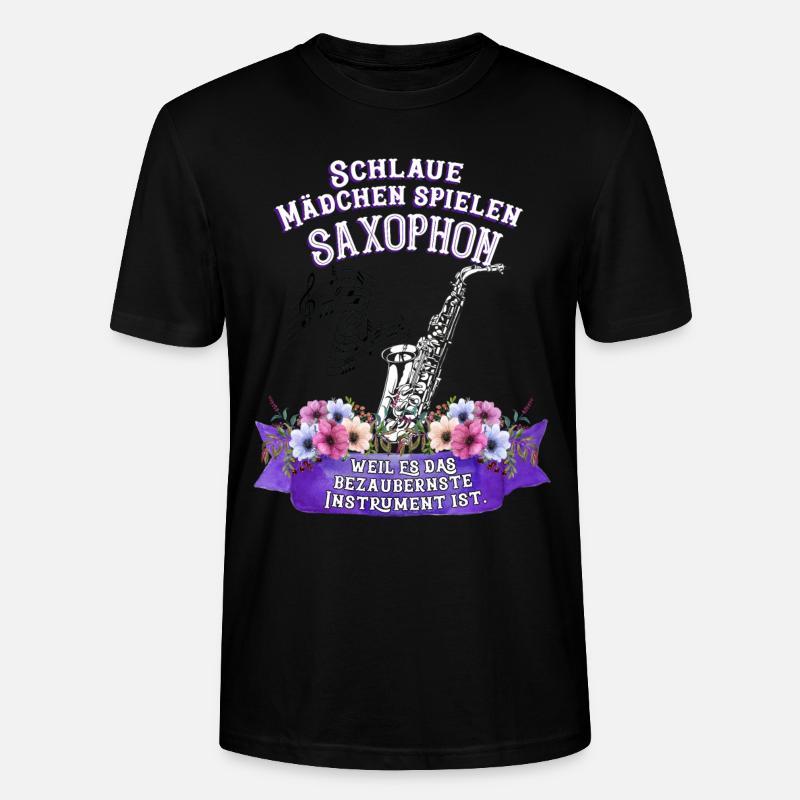 Saxophon Instrument Spruch Mädchen Musik - Stanley/Stella Unisex Bio-T-Shirt CRAFTER - Schwarz