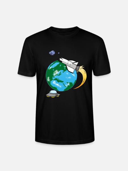 Flying rocket - Stanley/Stella CRAFTER Unisex Organic T-Shirt - black