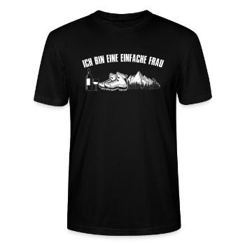 Einfache Frau Wandern Berge Wein - Stanley/Stella Unisex Bio-T-Shirt CRAFTER - Schwarz - Vorne - Alina (178cm) & Michal (187cm)