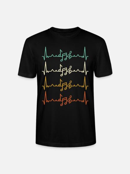 Music heartbeat EKG pulse - Stanley/Stella CRAFTER Unisex Organic T-Shirt - black