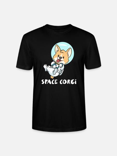 Space Corgi - Stanley/Stella Unisex Bio-T-Shirt CRAFTER - Schwarz