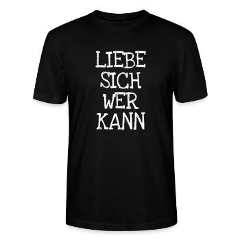 Liebe Sich Wer Kann - Stanley/Stella Unisex Bio-T-Shirt CRAFTER - Schwarz - Vorne - Alina (178cm) & Michal (187cm)