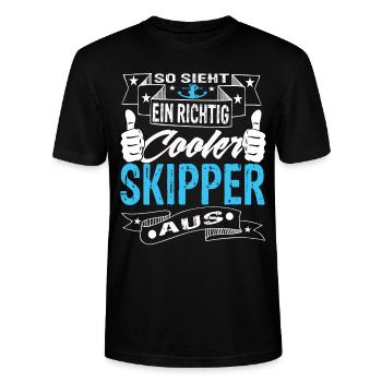 Skipper - Stanley/Stella Unisex Bio-T-Shirt CRAFTER - Schwarz - Vorne - Alina (178cm) & Michal (187cm)