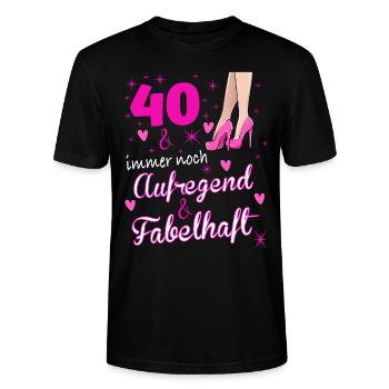 40 Geburtstag Frauen - Stanley/Stella Unisex Bio-T-Shirt CRAFTER - Schwarz - Vorne - Alina (178cm) & Michal (187cm)
