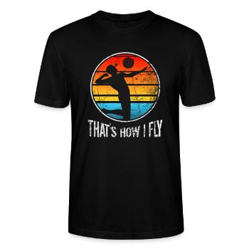 Volleyballer Volleyball - Stanley/Stella Unisex Bio-T-Shirt CRAFTER - Schwarz - Vorne - Alina (178cm) & Michal (187cm)