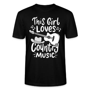 Country Music - Stanley/Stella Unisex Bio-T-Shirt CRAFTER - Schwarz - Vorne - Alina (178cm) & Michal (187cm)