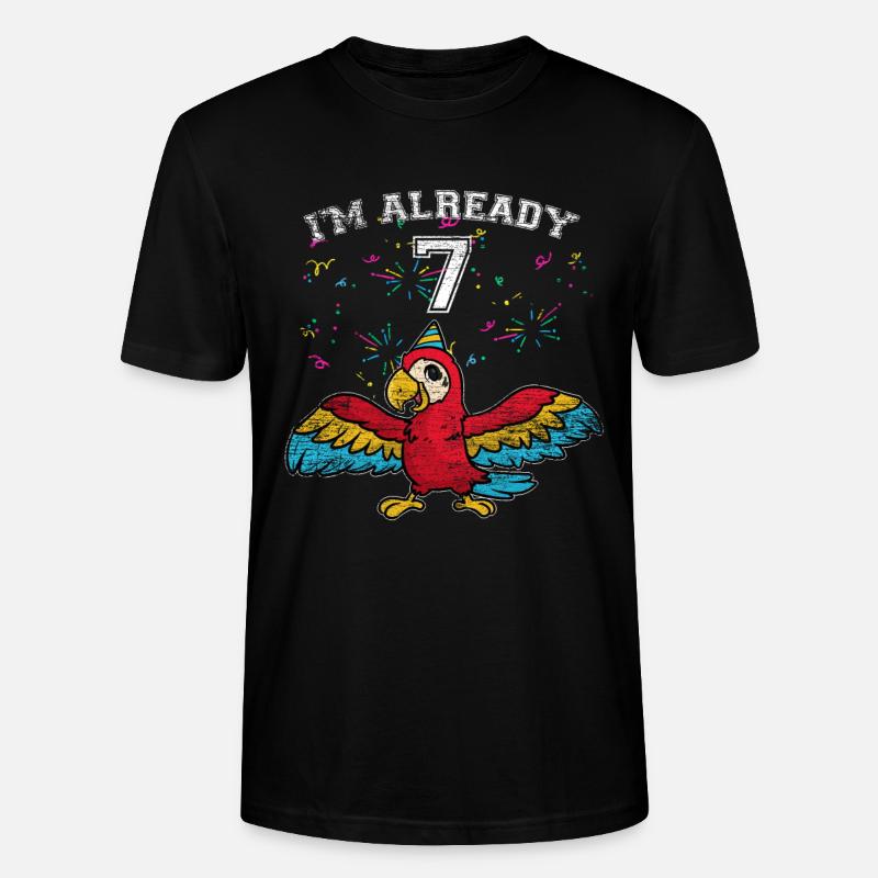 7e anniversaire de perroquet - T-shirt bio CRAFTER Stanley Stella Unisexe - noir