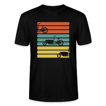 Fahrradkurier Fahrrad Lastenrad Radsport - Stanley/Stella Unisex Bio-T-Shirt CRAFTER - Schwarz - Vorne - Alina (178cm) & Michal (187cm)