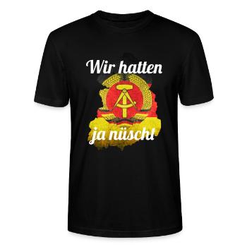 DDR OSSI - Stanley/Stella Unisex Bio-T-Shirt CRAFTER - Schwarz - Vorne - Alina (178cm) & Michal (187cm)