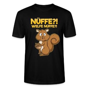 Nüffe Welfe Nüffe Eichhörnchen Nüsse - Stanley/Stella Unisex Bio-T-Shirt CRAFTER - Schwarz - Vorne - Alina (178cm) & Michal (187cm)