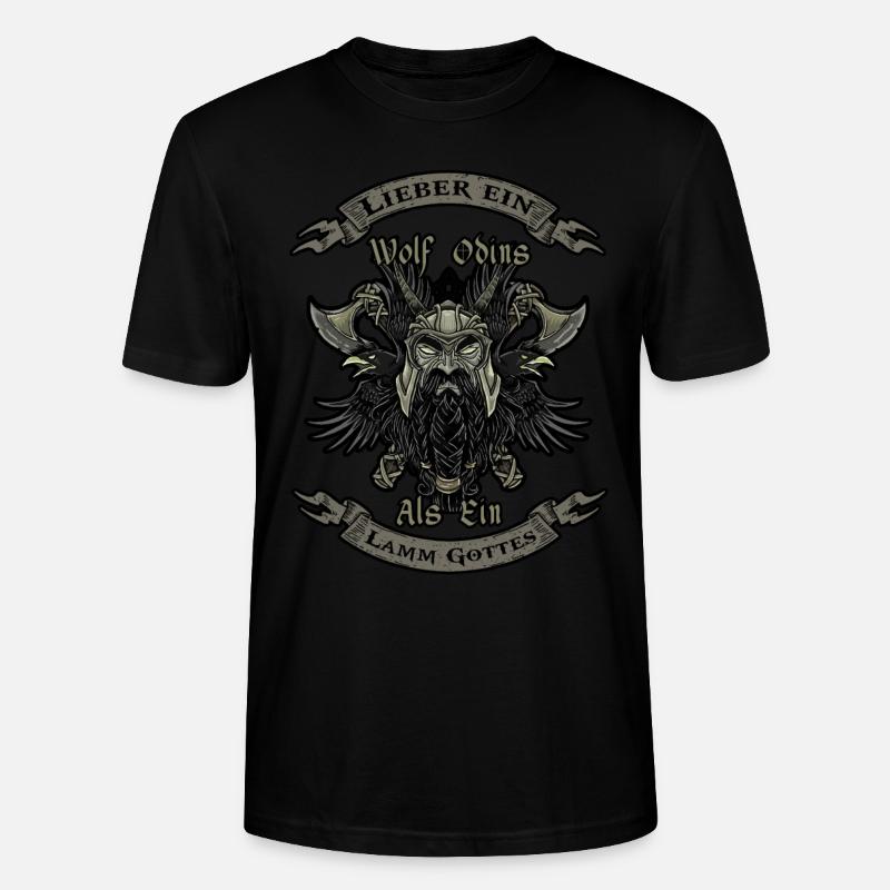 odins wolf wikinger keltisch walhalla - Stanley/Stella Unisex Bio-T-Shirt CRAFTER - Schwarz