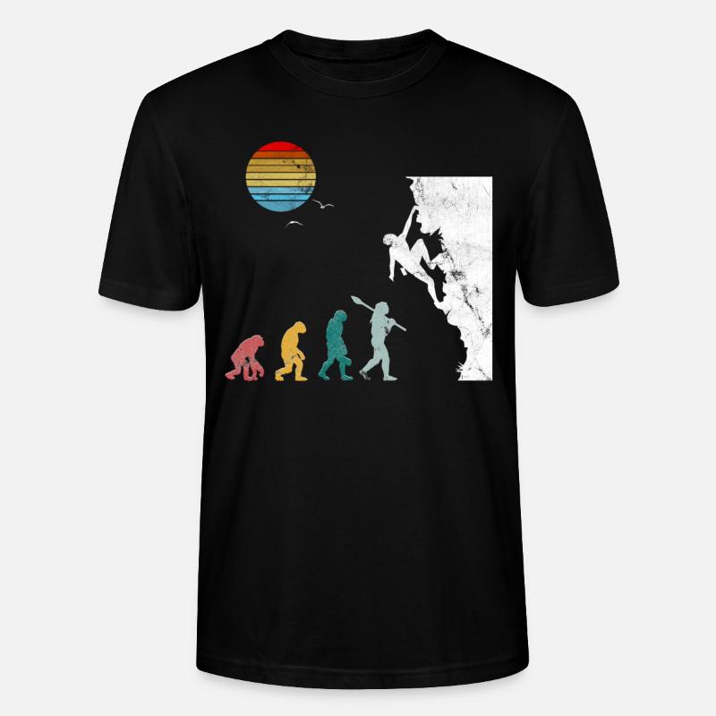 Bouldern Evolution Bergsteigen - Stanley/Stella Unisex Bio-T-Shirt CRAFTER - Schwarz