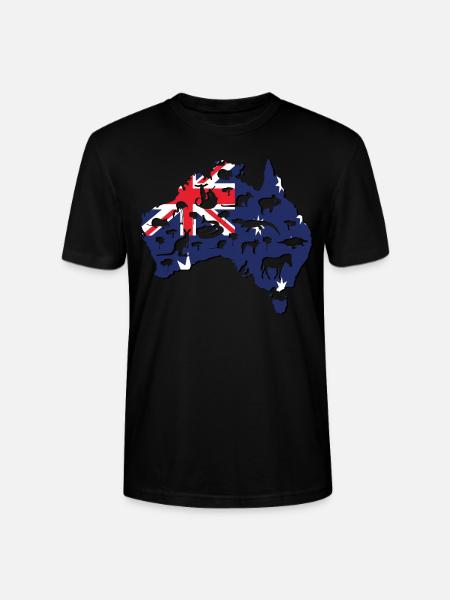 Australia travel koala kangaroo - Stanley/Stella CRAFTER Unisex Organic T-Shirt - black