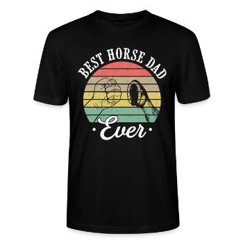 Best Horse Dad Ever riding - Stanley/Stella CRAFTER Unisex Organic T-Shirt - black - Front - Alina (178cm) & Michal (187cm)