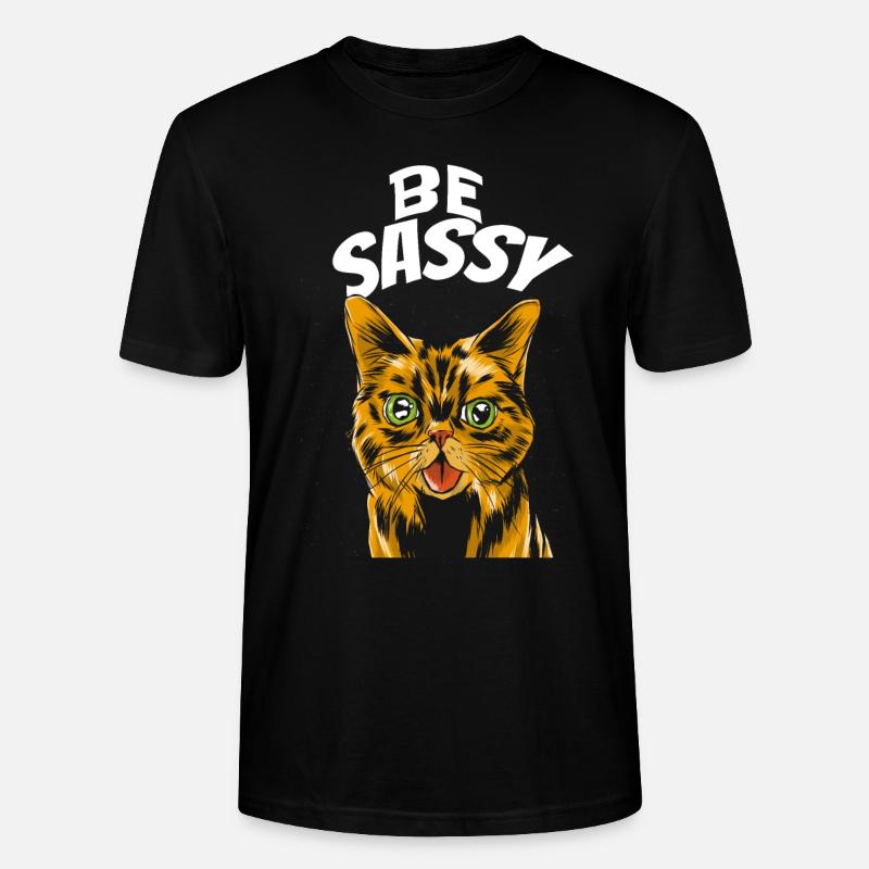 freche katze sei frech - Stanley/Stella Unisex Bio-T-Shirt CRAFTER - Schwarz