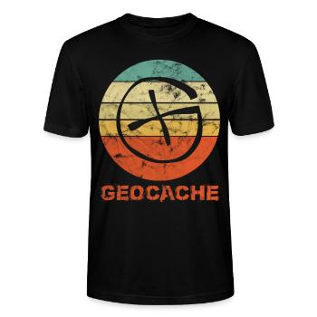 Géocaching vintage rétro - T-shirt bio CRAFTER Stanley Stella Unisexe - noir - Devant - Alina (178cm) & Michal (187cm)