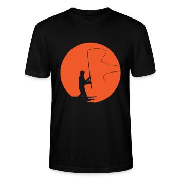 Fliegenfischen - Stanley/Stella Unisex Bio-T-Shirt CRAFTER - Schwarz - Vorne - Alina (178cm) & Michal (187cm)