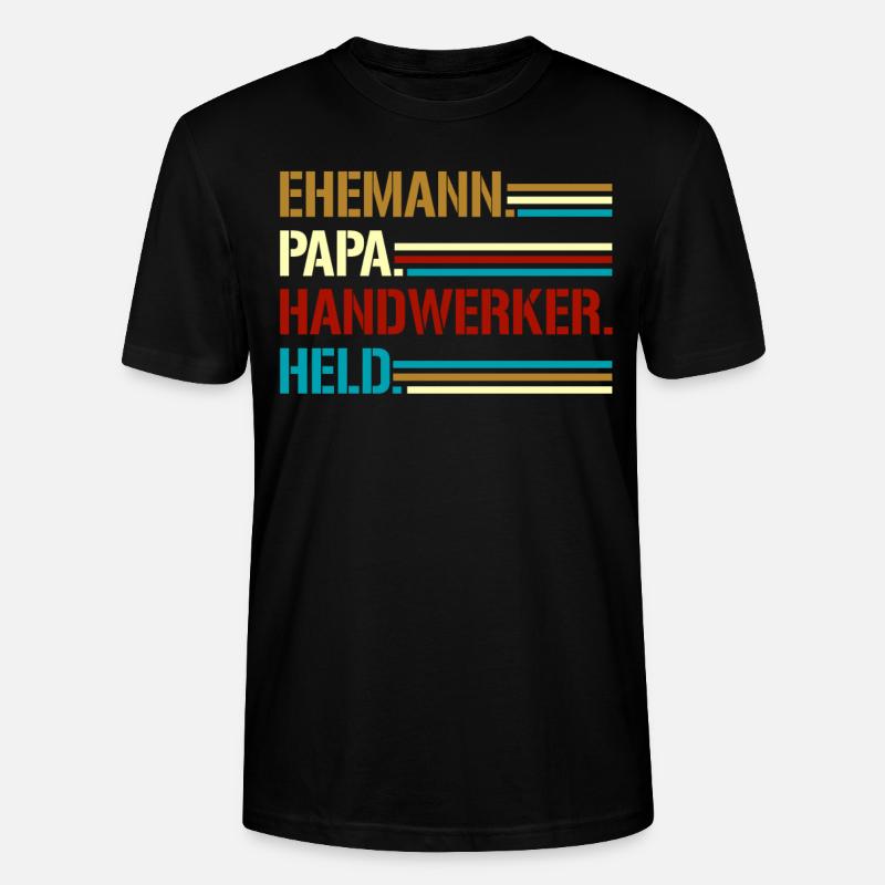 Ehemann Papa Handwerker Held - Stanley/Stella Unisex Bio-T-Shirt CRAFTER - Schwarz