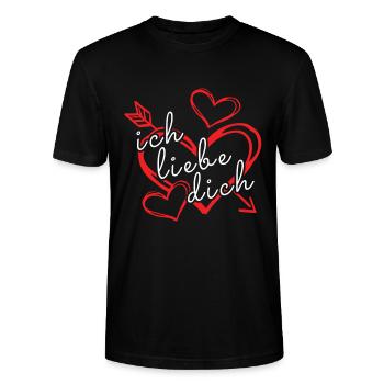 ich liebe dich Jahrestag - Stanley/Stella Unisex Bio-T-Shirt CRAFTER - Schwarz - Vorne - Alina (178cm) & Michal (187cm)