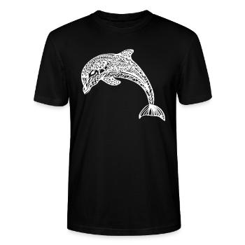Delfin - Stanley/Stella Unisex Bio-T-Shirt CRAFTER - Schwarz - Vorne - Alina (178cm) & Michal (187cm)