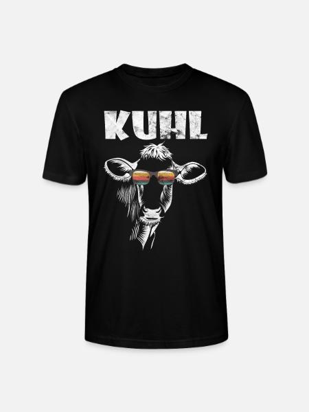 Lustiges Kuh Kuhl Kühe Sonnenbrille Vintage Bauer - Stanley/Stella Unisex Bio-T-Shirt CRAFTER - Schwarz