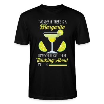 Hilarious Margarita Tequila Funny alcohol consumption - Stanley/Stella CRAFTER Unisex Organic T-Shirt - black - Front - Alina (178cm) & Michal (187cm)