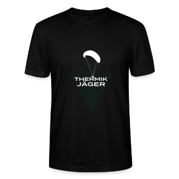 Gleitschirmflieger - Thermik Jäger - Paragleiten - Stanley/Stella Unisex Bio-T-Shirt CRAFTER - Schwarz - Vorne - Alina (178cm) & Michal (187cm)