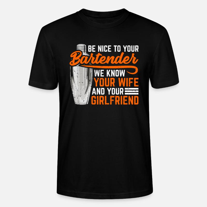 Bartender bartender gift - Stanley/Stella CRAFTER Unisex Organic T-Shirt - black