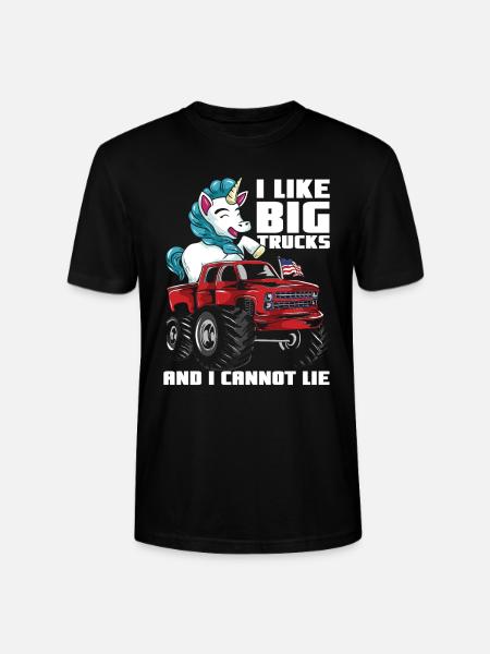 Ich mag große Monstertrucks & Einhörner - Stanley/Stella Unisex Bio-T-Shirt CRAFTER - Schwarz