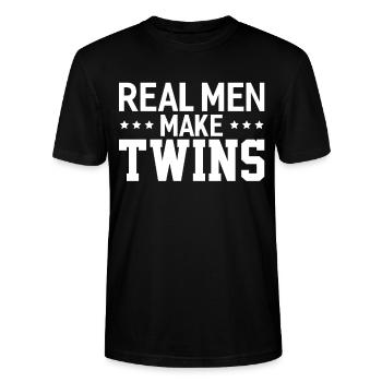 Echte Männer Machen Zwillinge Zwillinge Papa - Stanley/Stella Unisex Bio-T-Shirt CRAFTER - Schwarz - Vorne - Alina (178cm) & Michal (187cm)