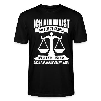 Jurist Jura Jurist Anwalt Richter Jurist Geschenk - Stanley/Stella Unisex Bio-T-Shirt CRAFTER - Schwarz - Vorne - Alina (178cm) & Michal (187cm)