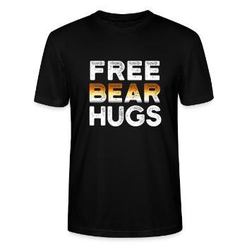 Free Bear Hugs - Bears Community Gay Bears - T-shirt bio CRAFTER Stanley Stella Unisexe - noir - Devant - Alina (178cm) & Michal (187cm)
