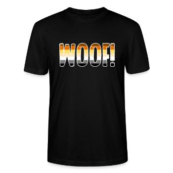 Woof - LGBT CSD Bear Community ours gays - T-shirt bio CRAFTER Stanley Stella Unisexe - noir - Devant - Alina (178cm) & Michal (187cm)