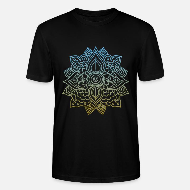 Mandala Rosette Circular Pattern Gift - Stanley/Stella CRAFTER Unisex Organic T-Shirt - black