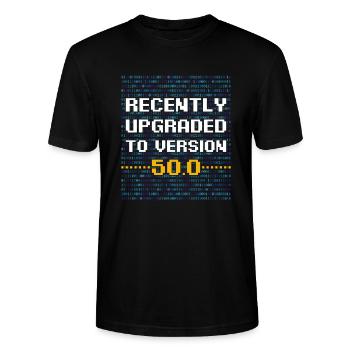 Computer Geek Ehemann 50. Geburtstagsgeschenk verbessert - Stanley/Stella Unisex Bio-T-Shirt CRAFTER - Schwarz - Vorne - Alina (178cm) & Michal (187cm)