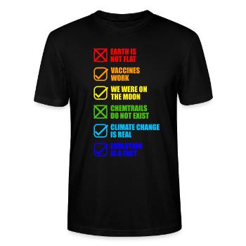 Verschwörungstheorien Verschwörung Lustig - Stanley/Stella Unisex Bio-T-Shirt CRAFTER - Schwarz - Vorne - Alina (178cm) & Michal (187cm)