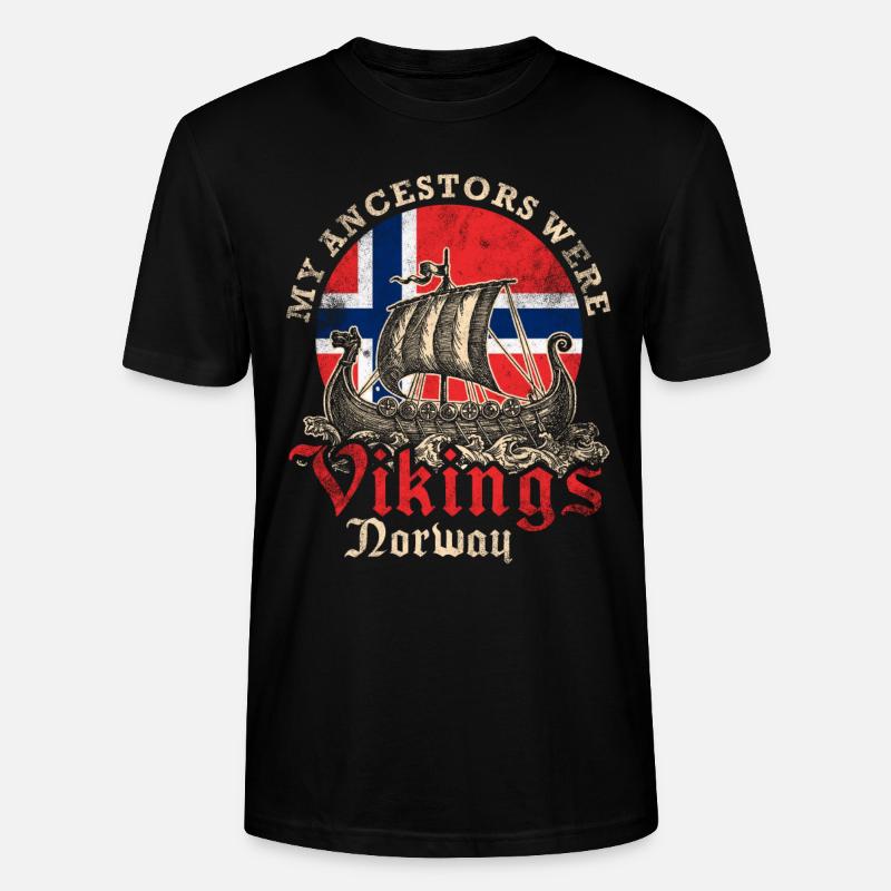 Norwegen Wikinger Schiff - Stanley/Stella Unisex Bio-T-Shirt CRAFTER - Schwarz