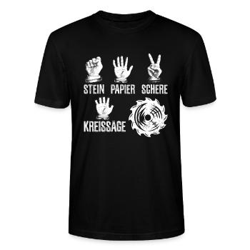 Tischler Holz Zunft Holzmechaniker Kreissäge - Stanley/Stella Unisex Bio-T-Shirt CRAFTER - Schwarz - Vorne - Alina (178cm) & Michal (187cm)