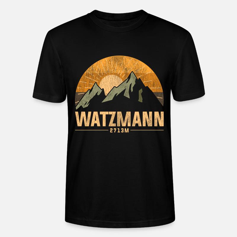 Wanderer Watzmann Gipfel - Stanley/Stella Unisex Bio-T-Shirt CRAFTER - Schwarz