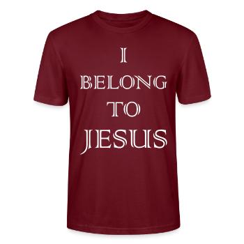 J'appartiens à Jesus - T-shirt bio CRAFTER Stanley Stella Unisexe - bordeaux - Devant - Alina (178cm) & Michal (187cm)