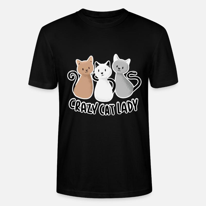 Crazy Cat Lady - Stanley/Stella Unisex Bio-T-Shirt CRAFTER - Schwarz