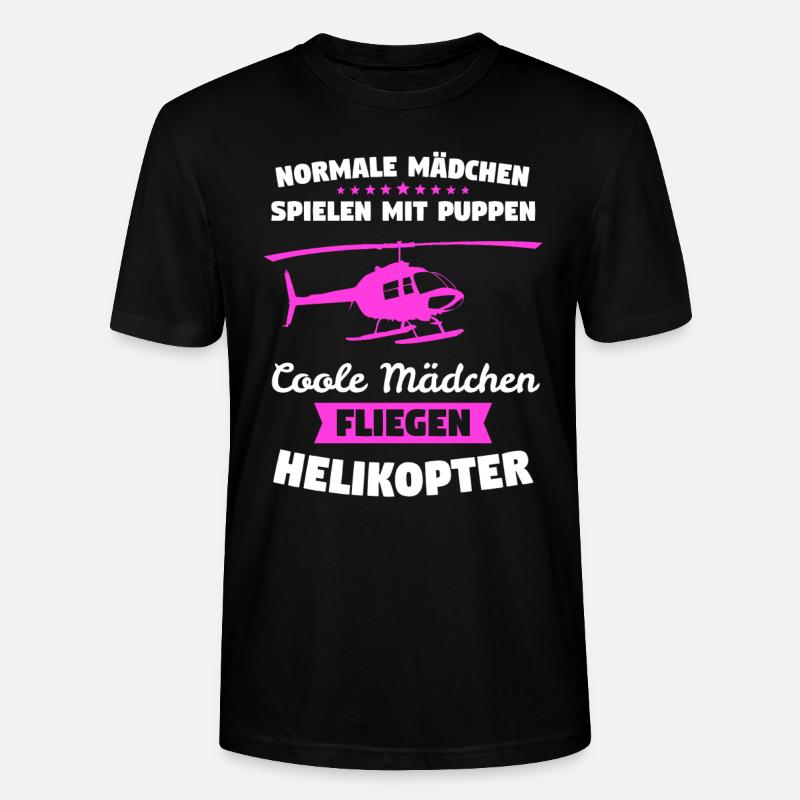 Helikopter Hubschrauber Pilot Geschenk - Stanley/Stella Unisex Bio-T-Shirt CRAFTER - Schwarz