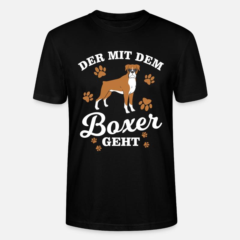 Boxer Hunderasse - Stanley/Stella Unisex Bio-T-Shirt CRAFTER - Schwarz