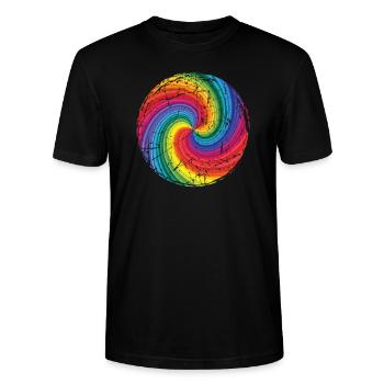 Regenbogen - Stanley/Stella Unisex Bio-T-Shirt CRAFTER - Schwarz - Vorne - Alina (178cm) & Michal (187cm)