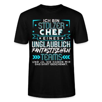 Team Chef Abschied Rente Stolz - Stanley/Stella Unisex Bio-T-Shirt CRAFTER - Schwarz - Vorne - Alina (178cm) & Michal (187cm)