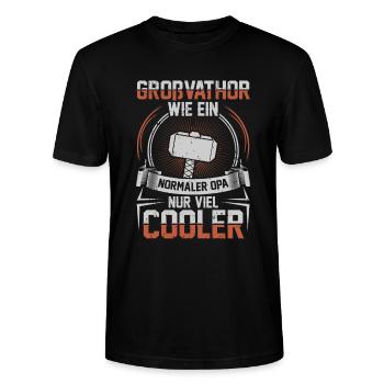 Opa - Großvathor - Großvater Grossvater Geschenk - Stanley/Stella Unisex Bio-T-Shirt CRAFTER - Schwarz - Vorne - Alina (178cm) & Michal (187cm)