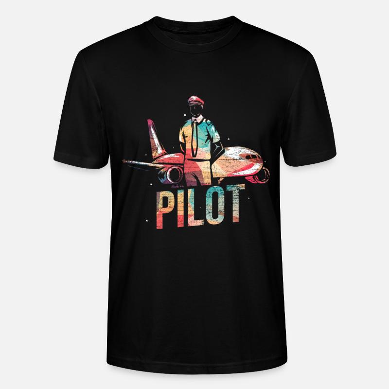 Flugzeug Pilot - Stanley/Stella Unisex Bio-T-Shirt CRAFTER - Schwarz