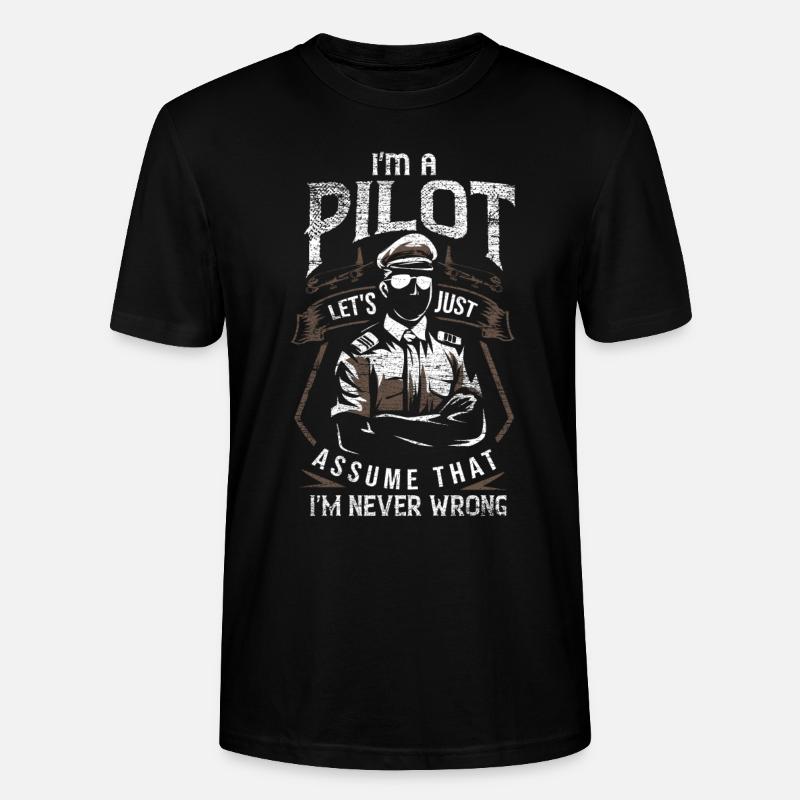 Flugzeug Pilot Spruch - Stanley/Stella Unisex Bio-T-Shirt CRAFTER - Schwarz