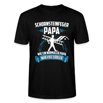 Schornsteinfeger Papa Vatertag Geschenk - Stanley/Stella Unisex Bio-T-Shirt CRAFTER - Schwarz - Vorne - Alina (178cm) & Michal (187cm)